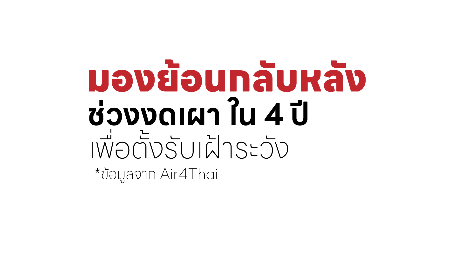 มองย้อนกลับหลังช่วงงดเผาใน 4 ปี